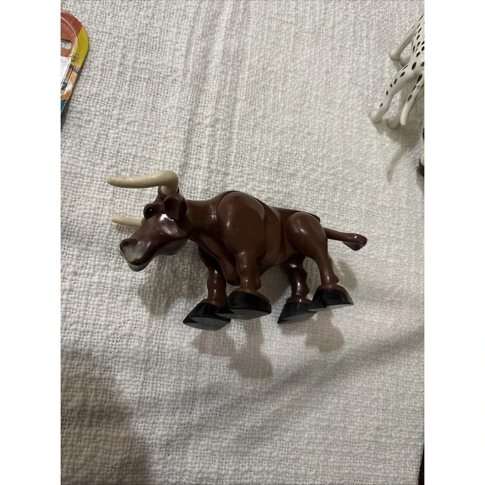 Fisher Price Husky Helpers Longhorn Steer Cow Bull Farm Animal‎ Figure VTG 1980